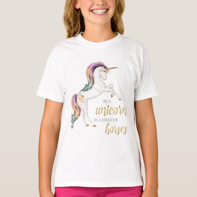 Magical Unicornlångärmadutslagsplats Tee (Framsida)