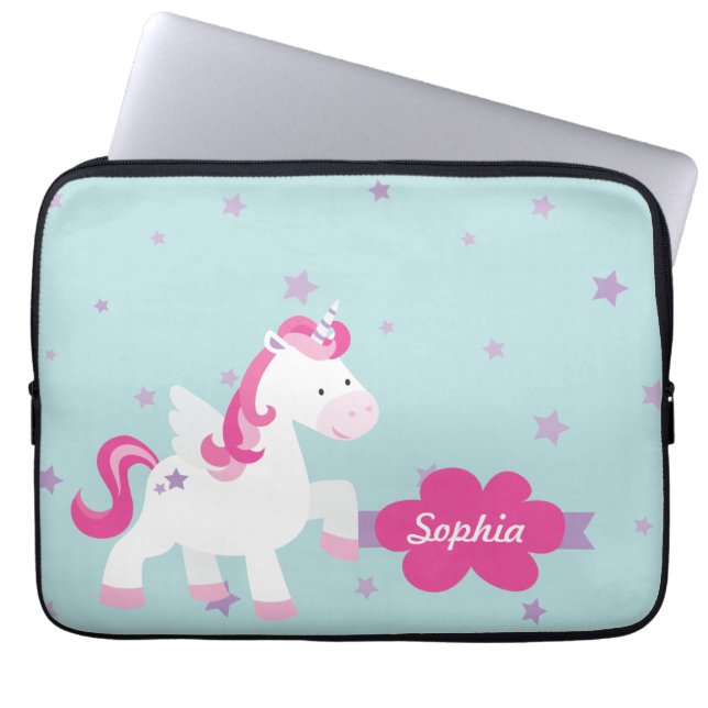 Magical Unicornlaptop sleeve för gullig personlig (Framsidan)