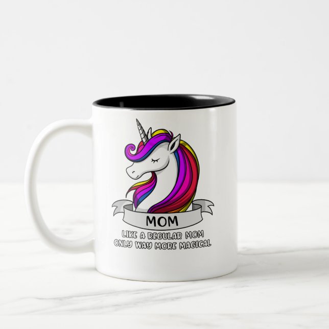 Magical UnicornmammaMamacorn mor Två-Tonad Mugg (Vänster)