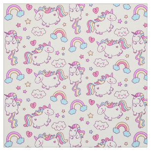 Magical Unicornregnbågestjärna & moln Tyg
