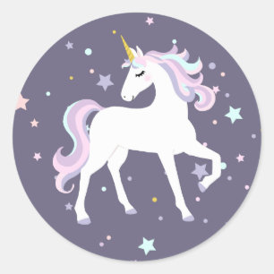 Magical Unicornrundaetikett Runt Klistermärke