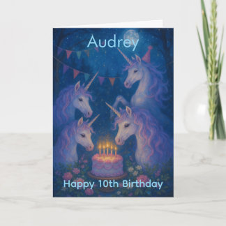 Magical Unicorns Mystical Customizable Birthday Kort