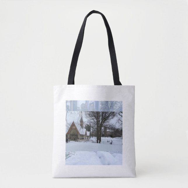 Magical Urban Snow Scene – Winter in the City Tygkasse (Framsida)