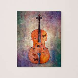 Magical violoncell med fjärilar pussel
