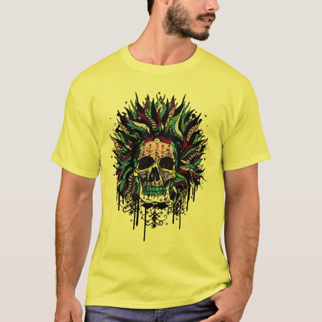 Magical Voodooskallekrigare T-shirt (Framsida)