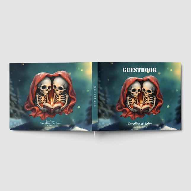 Magical winter moments, two skeletons  gästböcker (Full)