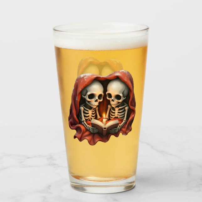 Magical winter moments, two skeletons glaskopp (Baksida fylld)