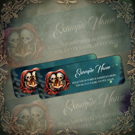 Magical winter moments, two skeletons returadress etikett