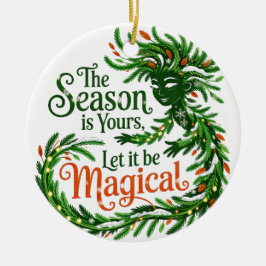 Magical Winter Spirit Forest Queen Christmas Ornam Julgransprydnad Keramik