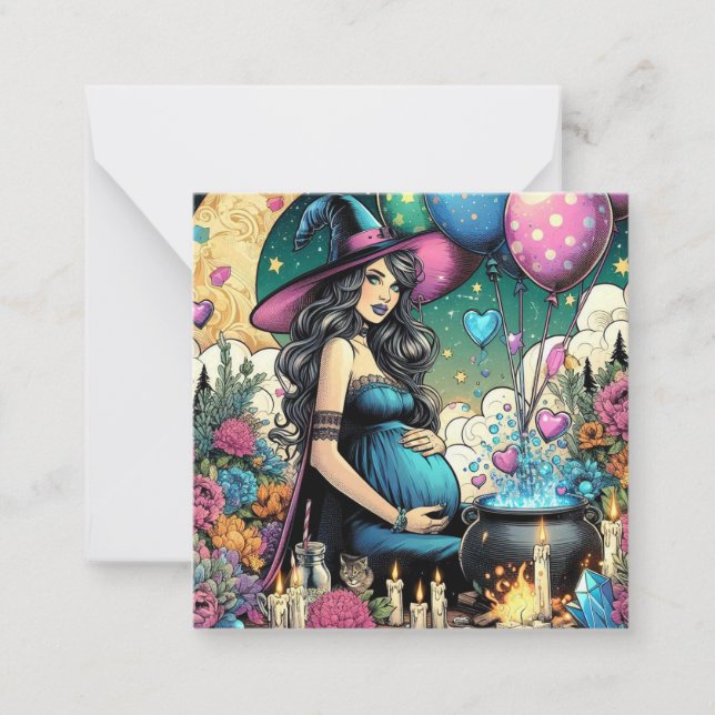 MAGICAL WItchy Baby Brewing | Baby | Gravid | M Anteckningskort (Framsida)