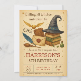 Magical Wizard and Witches Birthday Inbjudningar