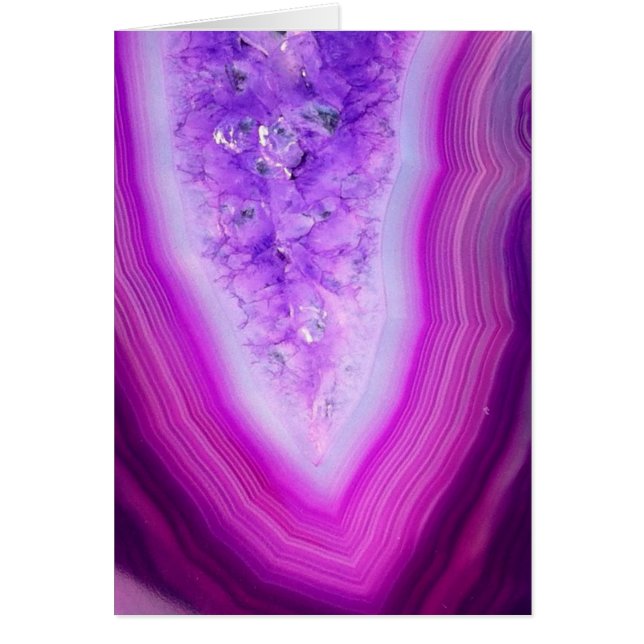 Magically purpurfärgad Agate Druzy Hälsningskort (Framsidan)
