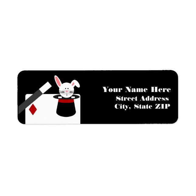 Magician Birthday Address Label - Red Returadress Etikett (Framsidan)