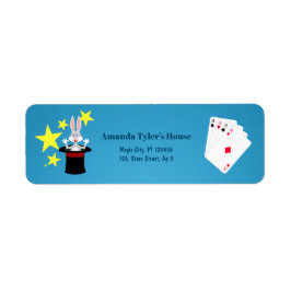 Magician Boy Show Födelsedagsfest Returadress Etikett