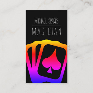 Magician, Casino, Poker, Dealer, Entertainment. Visitkort