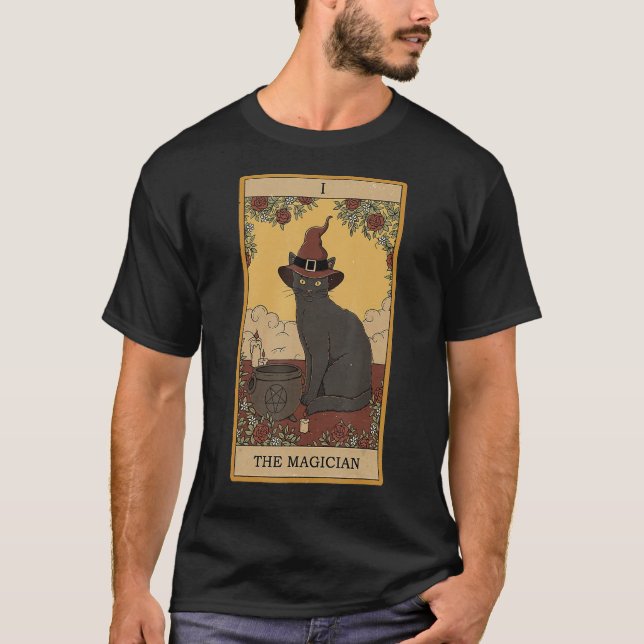 Magician Classic Cat T Shirt (Framsida)