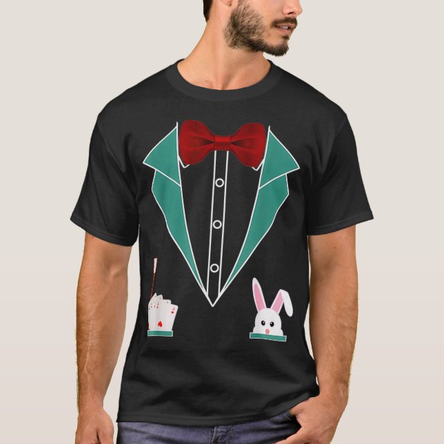 Magician Costume Funny Tuedo T Shirt (Framsida)
