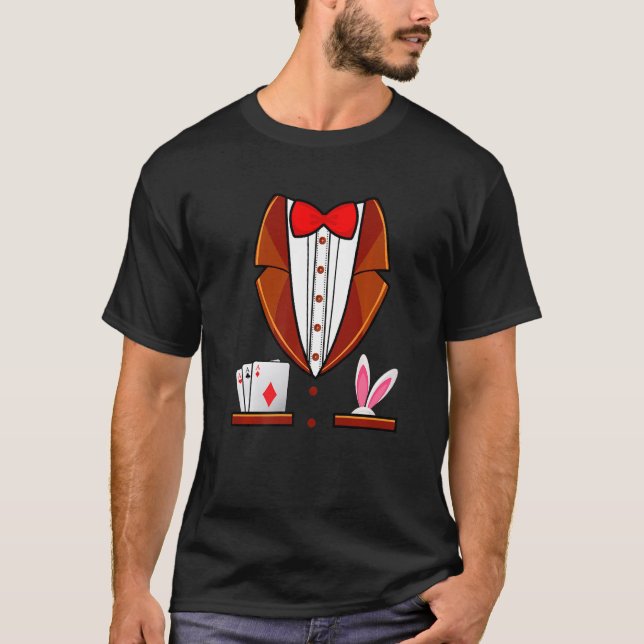 Magician Costume Magicians Magic Simple Halloween T Shirt (Framsida)