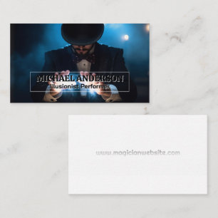 Magician Doing Mysterious Magic Trick Visitkort