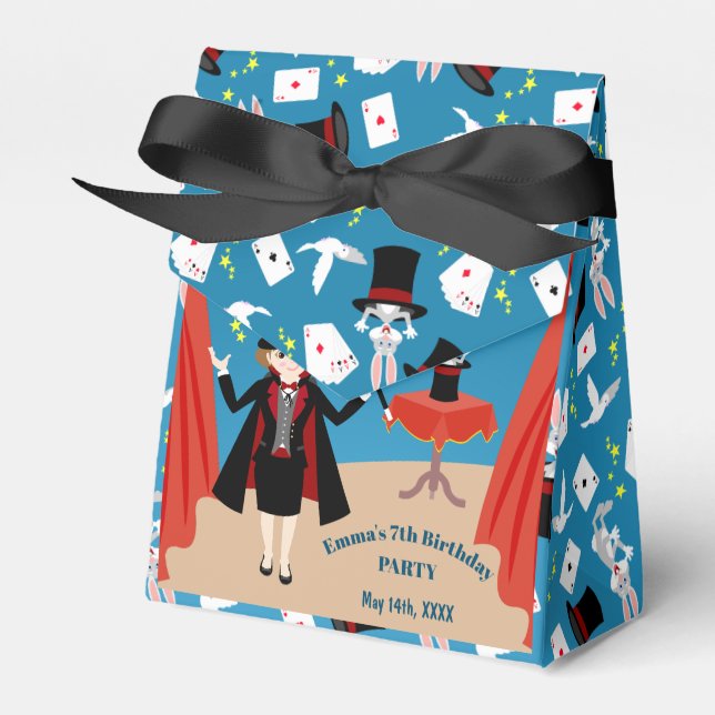 Magician Girl Show Födelsedagsfest Presentaskar (Framsidan Sidan)