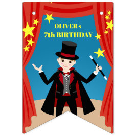 Magician Girl Show Födelsedagsfest Vimplar