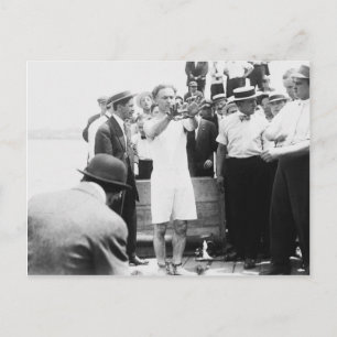 Magician Harry Houdini Overboard Box Escape 1912 Vykort