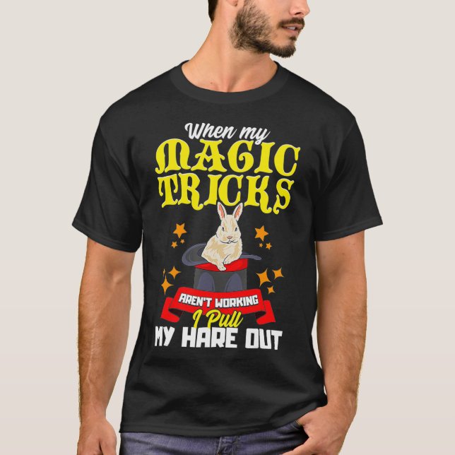 Magician hat och bunny Funny Gift T Shirt (Framsida)