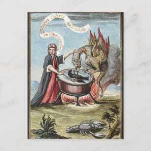 Magician och Dragon vid Cauldron Alchemy Vykort