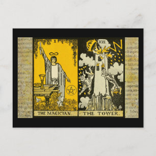 Magician och Torn Tarot 2 Vykort