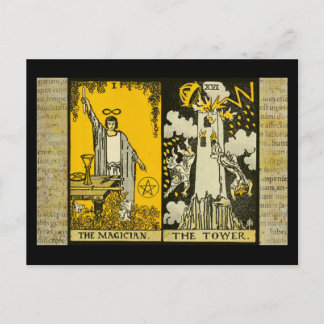 Magician och Torn Tarot 2 Vykort