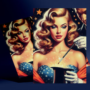 Magician Pin Up Vykort