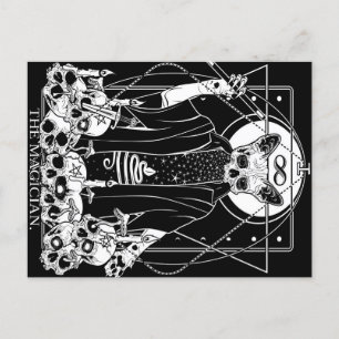 Magician Tarot Card Konstruktion av akut katt Helg Vykort