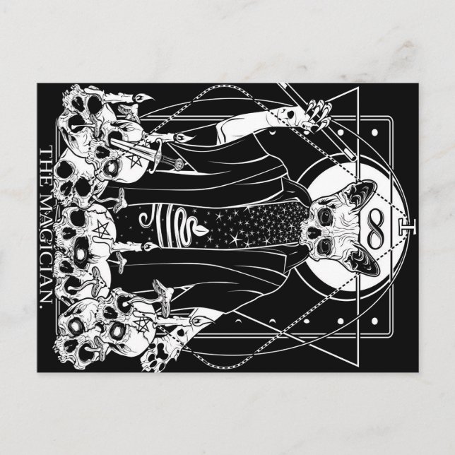 Magician Tarot Card |Konstruktion av akut katt Helg Vykort (Framsida)