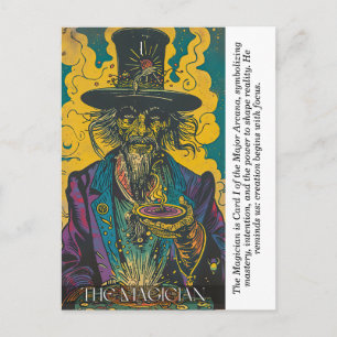 Magician Tarot Vintage Mystisk Stora Arkanen Vykort