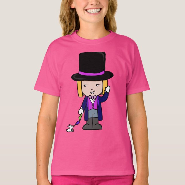 Magician Tecknade figurer Design T Shirt (Framsida)