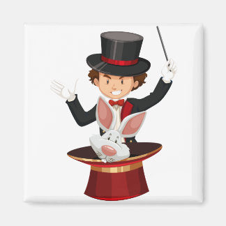 Magician tecknade figurer magnet