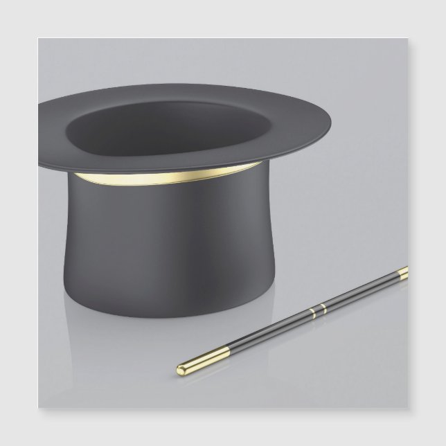 Magician top hat och magiskt trollspö (Framsida)