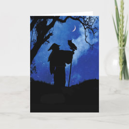 Magician Wicca Inspired Birthday Card med Uggla Kort