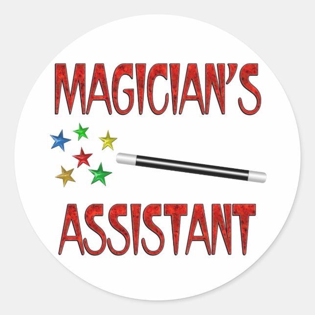 Magicians Assistant Runt Klistermärke (Framsida)
