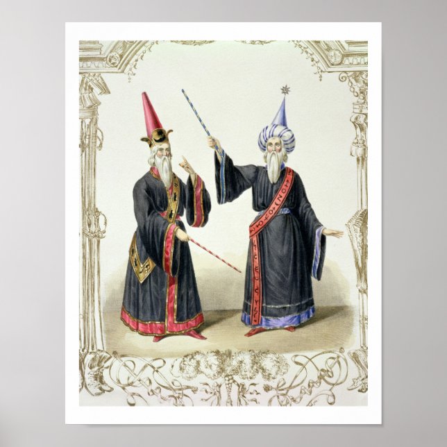 Magicians at the Carnival in Berlin, 1836 (färg) Poster (Framsidan)