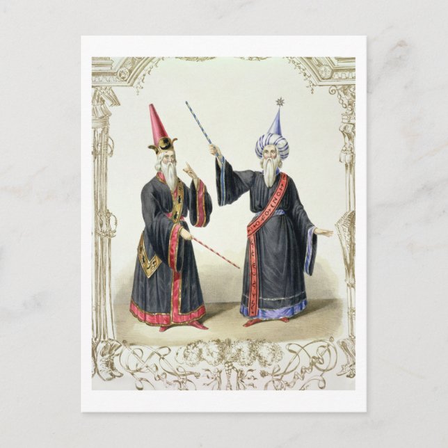 Magicians at the Carnival in Berlin, 1836 (färg) Vykort (Framsida)