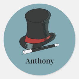 Magicians Hat and Magic Trollspö Personlig Runt Klistermärke