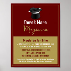 Magicians Hat & Trollspö, Magician Advertising Poster