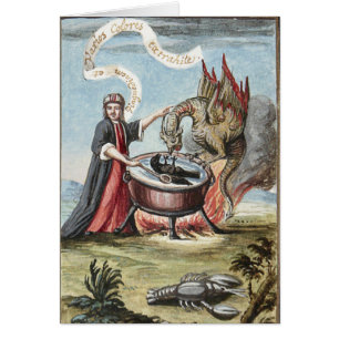 Magicians Kuldron- och Dragon Greeting Card Hälsningskort