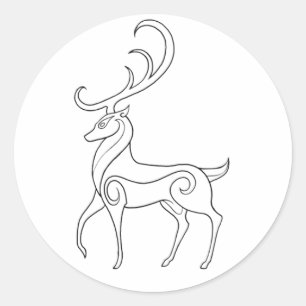 Magick - fullvuxen hankronhjort runt klistermärke