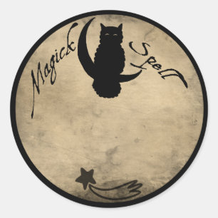 MAGICK SPELL-ETIKETT RUNT KLISTERMÄRKE
