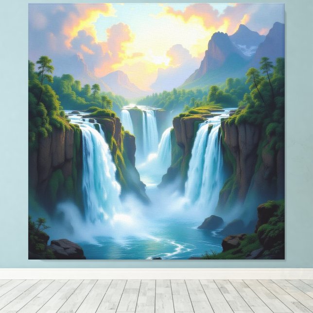Magie des Wasserfalls Canvastryck (Insitu (trägolv))