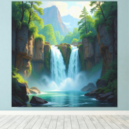 Magie des Wasserfalls Canvastryck