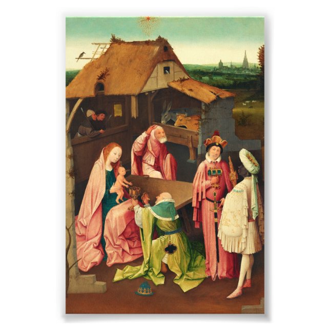 Magiens tillbedjan av Hieronymus Bosch Fototryck (Framsidan)