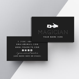 Magiker-trick Ace Card Black White Modern Visitkort